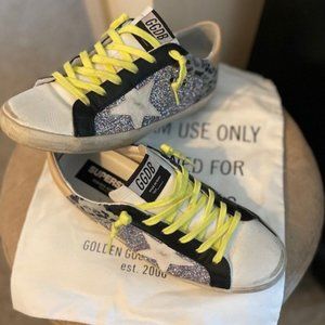 GOLDEN GOOSE Leopard Print Glitter Sneakers  // Size: 10 IT 40 // GG GGDB STAR